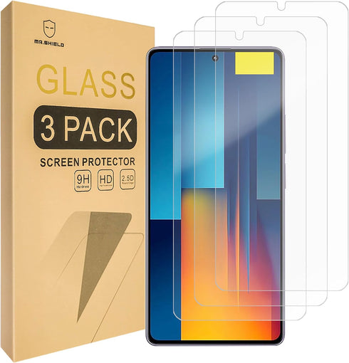 Mr.Shield Screen Protector for Xiaomi Poco M6 Pro 4G LTE, Tempered Glass, 3-PACK, Japan Glass with 9H Hardness