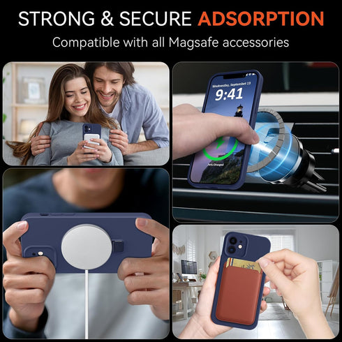 Vanxiliiy 12 12 6.1" Compatible with iPhone Case with Stand, Slim Premium Liquid Silicone Phone Cases for iPhone