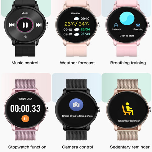 Smart Watch 1.3” for Women, Fitness Tracker with 100+ Sport Modes, IP67 Waterproof, Pink Silicone Strap