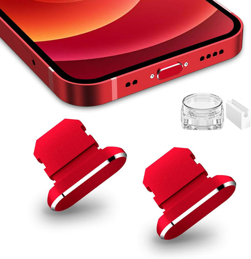 2 Pack Anti Dust Plugs for iPhone, 8 Pin Dust Cover with Mini Storage Box for Charging Port