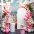 Jnbasdffb 6 Pink Spring Floral Wedding Arch Cover,Stretchy Spandex Arch Backdrop Stand Covers FT,Modern Abstract Art