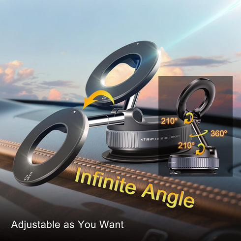 Jkoailiwi 98LBS 360 17 for MagSafe Car Mount, Vacuum Suction Cup Phone Holder for Car Dashboard, Windshield, Gym