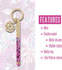 Lilly Pulitzer Keychain Pen with Stylus Tip, Mini Black Ink Ballpoint Pen for Tablets and Phones, Amarena Cherry