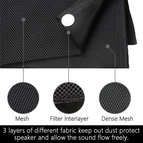 Speaker Grill Cloth Stereo Mesh Fabric - Black for Speaker Repair, 55 x 40 in / 140 x 100 cm