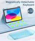Hamile for iPad 10th Generation Case with Keyboard, 10.9 Inch, 7 Colors Backlit Wireless Detachable Folio Cover, Sky