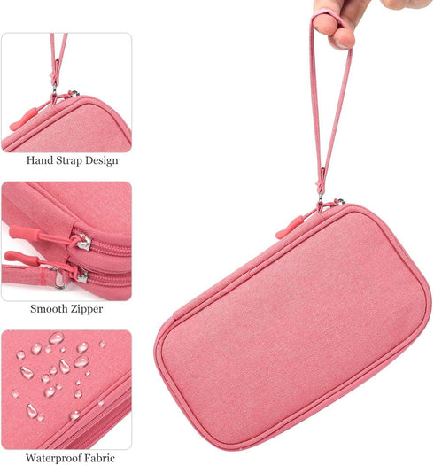 Electronic Organizer Travel USB Cable Accessories Bag, Waterproof Case for Power Bank, Charging Cords, Earphones