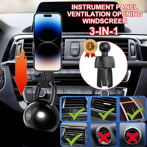 HZEL 2 1 Car Phone Holder, in Automotive Air Vent Cellphone Stand Mount for Dashboard Windshield, Adjustable Vehicle
