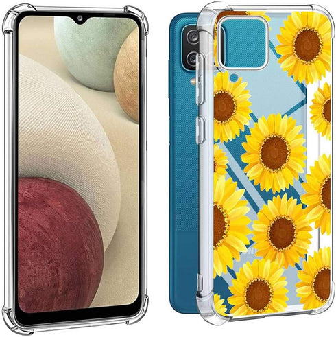 (3 Pack) Galaxy A12 5G Case - Shock-Absorption Anti-Scratch Crystal Clear Soft TPU Slim Bumper Protective Cover for