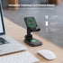 2 in 1 Wireless Charger, Dual Wireless Charging Desk Phone Stand, 10W Qi Fast-Charging Foldable Tablet Stand for iPhone