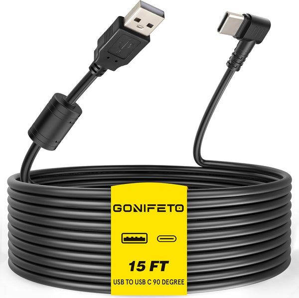 Gonifeto Dash Cam Cable for USB C Dash Cam,15FT 90 Degree Angle Type