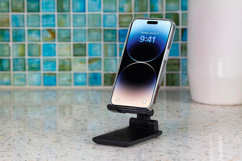 Scosche SUFMPS-SP Universal Cell Phone Stand and Holder with Non-Slip Cradle, Foldable, Adjustable Non-Magnetic Mount
