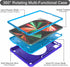 Kids Case for 10.9-inch iPad Air 5th/4th Generation (2022/2020)/iPad Pro 11-inch (2020/2018) with Built-in Screen Protector, 360° Rotating Stand, Hand Strap & Three Layer Cover (Violet + Blue) by Maison