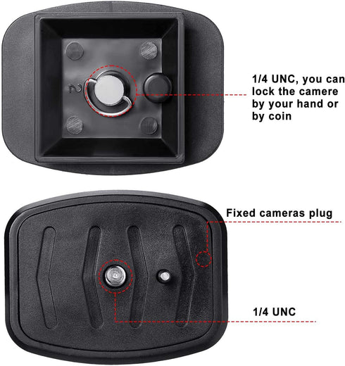 2 Pieces Tripod Quick Release Plate QB-4W (43 x 43 mm/1.7 x 1.7 Inch) Adapter Mount for Tripods and Cameras