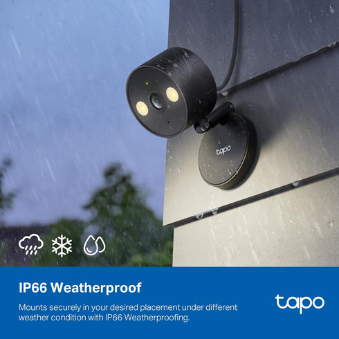 Tapo 2K+ IP66 C121 Indoor/Outdoor Wired Security Camera - Person/Pet/Vehicle Detection, Baby Monitoring, Color Night