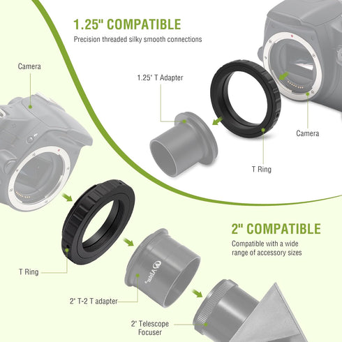 Alstar Telescope Camera Adapter T2 T Ring, Metal Compatible for Pentax SLR/DSLR Cameras