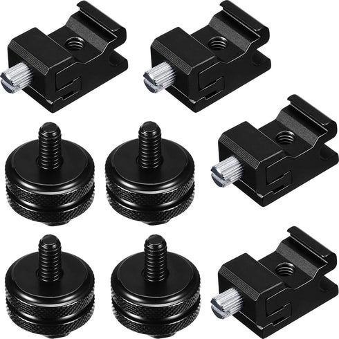 Weewooday 8 Pack Hot Shoe Adapter Kit, 1/4"-20 Cold Shoe Mount & Flash