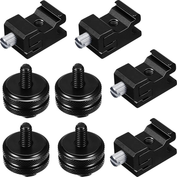 Weewooday 8 Pack Hot Shoe Adapter Kit, 1/4"-20 Cold Shoe Mount & Flash