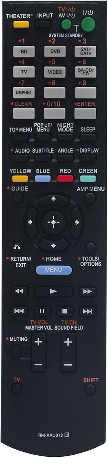 RM-AAU072 Replacement Remote for Sony Audio/Video AV Receiver Home Theater System HTC-T150