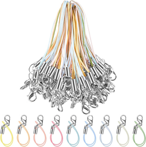 Frienda 200 Pcs Phone Charms Strap Kit, Cell Phone Split Ring Strap,