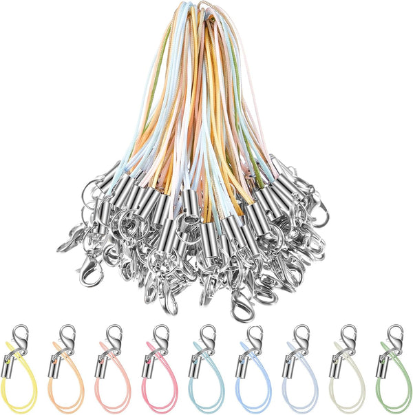 Frienda 200 Pcs Phone Charms Strap Kit, Cell Phone Split Ring Strap,