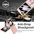 Miimall Leather Case with Ring for Samsung Z Flip 5 5G, Pink, Back Screen Protector + Metal Ring Holder Kickstand