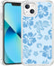 Blue Hibiscus Phone Case for iPhone 13 6.1 Inch, Shockproof TPU Clear Cute Blue Flower Design