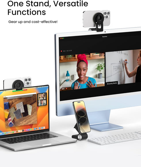 Continuity Camera Mount for Desktop Monitor & iMac, Compatible iPhone Webcam Mount with Mag-Safe