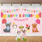 Dog Girl Party Decorations, Pink Puppy Dog Themed Birthday Supplies, Lets Party Banner Backdrop for Kids Photography