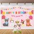 Dog Girl Party Decorations, Pink Puppy Dog Themed Birthday Supplies, Lets Party Banner Backdrop for Kids Photography