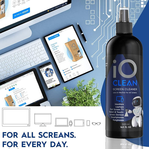 Screen Cleaner Spray (16oz) – Large Cleaning Kit for LCD, LED, OLED TV, Smartphone, Laptop, and Other Devices