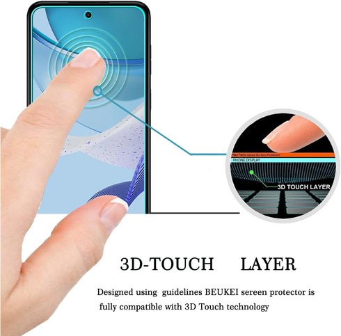 beukei 3 Pack Tempered Glass Screen Protector for Motorola Moto G 5G (2023) - Touch Sensitive, Case Friendly, 9H