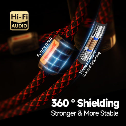 4-Core-OFC (1.64ft/0.5m, 1 TODN Audiophile RCA to RCA Audio Cable with Shielded RCA Stereo Cables for HiFi Home Theater