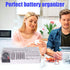 YIHAOSSING 93 Battery Organizer Storage Case with Tester,Clear Lid Battery Storage Organizer,Holds Batteries Battery