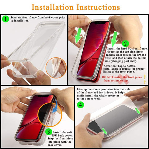 COOLQO Compatible for iPhone 13 Mini Case - Hard PC and Soft TPU with Tempered Glass Screen Protector, Military Grade