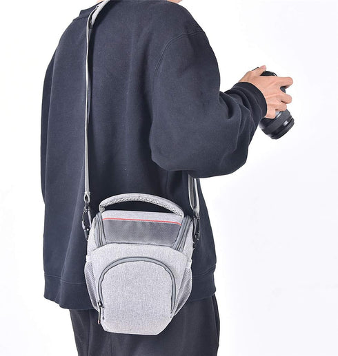 FOSOTO Compact DSLR Camera Bag, Shoulder Crossbody Case for Canon & Nikon with Waterproof Rain Cover