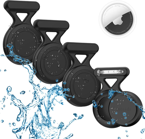 Hidden Airtag Holder for Kids, 4 Pack Apple Air Tag Holder Case, Waterproof Soft Silicone, Safety Pin GPS Tracker for