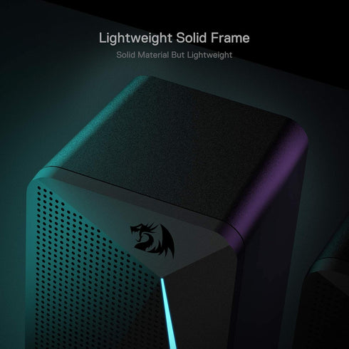 Redragon GS510 RGB Desktop Speakers, 2.0 Channel PC Speaker with 4 LED Backlight Modes, Enhanced Bass, USB Powered