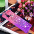 Samsung Galaxy A21S Case with Tempered Glass Screen Protector, Glitter Bling Floating Liquid TPU Shockproof Cover -