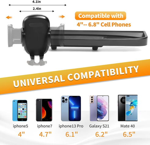 Multi-Mount Dash Phone Holder with Metal Rod for 2012-2017 Dodge RAM, Phone Mount Storage Tray Cellphone System Kit