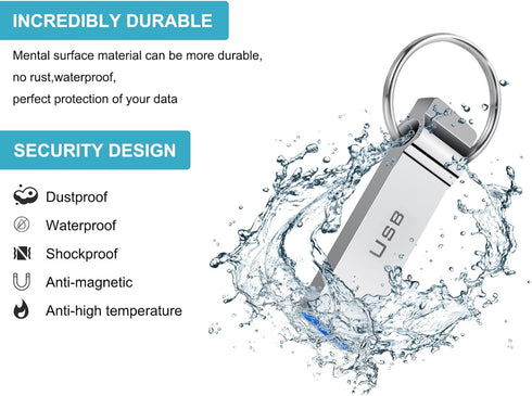 230GB Waterproof USB Flash Drive, High Speed Memory Stick with Keychain Design for Laptop and Tablet