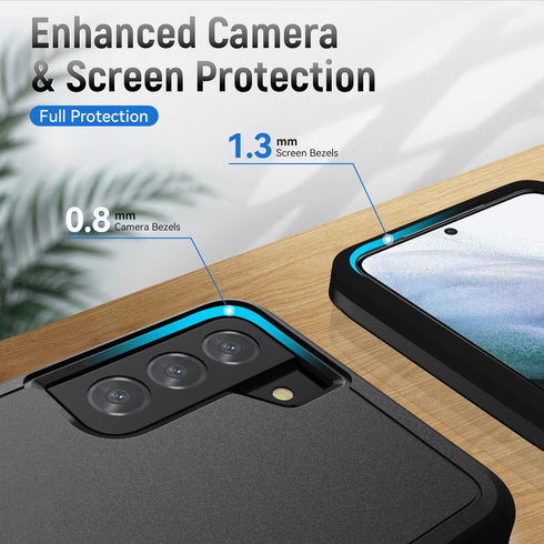 Samsung Galaxy S21 Case with HD Screen Protector, Military Grade Drop Tested Heavy-Duty Protective Case