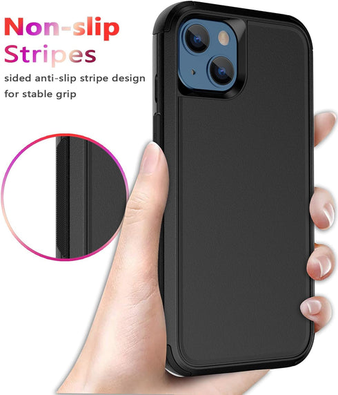 Diverbox Heavy Duty iPhone 13 Case - Shockproof, Dropproof, Dust-Proof Protection Cover (Black)