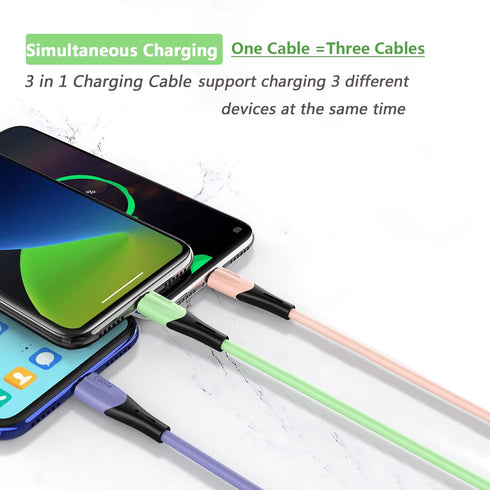 Multi Charging Cable 5FT, 2Pack 3 in 1 USB Charger Cable Universal for Phone 15 14 Pro Max/Samsung Galaxy/Pixel