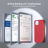 ORNARTO Slim Liquid Silicone Case for iPhone 15, 3 Layers Full Covered Soft Gel Rubber 6.1 inch, Anti-Scratch Red