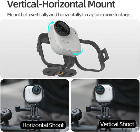 Sinyutia Insta360 1/4" Backpack Camera Cage for Go Ultra Accessories, Vertical Horizontal Extension Frame Adapter Mount