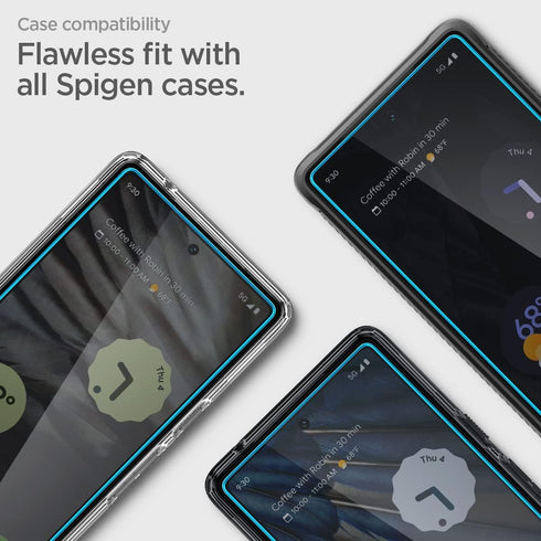 Spigen GlasTR AlignMaster Tempered Glass Screen Protector for Pixel 7a - Case Friendly - 2 Pack