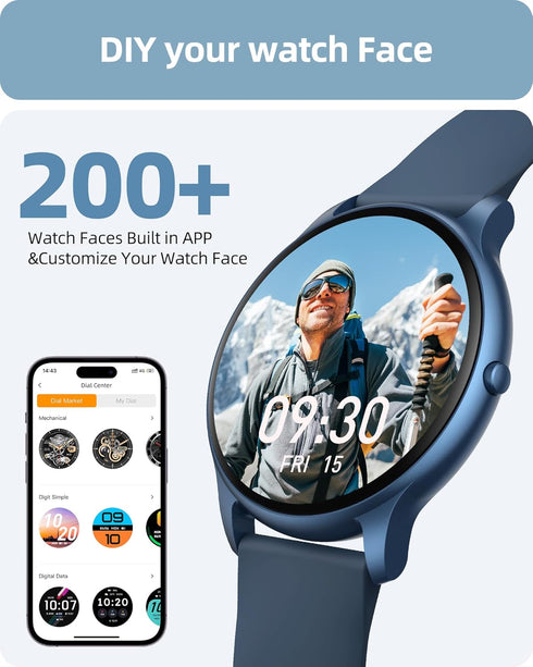 Parsonver Smart Watch for Men Women, 2024 Fitness Tracker with Call Function, Heart Rate/SpO2/Sleep Monitor, IP68