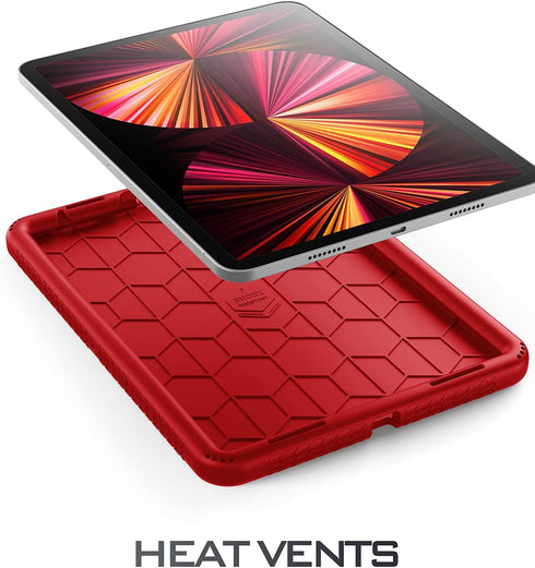 Poetic TurtleSkin Heavy Duty Case for iPad Pro 11 Inch, Kids Friendly Silicone Cover in Red
