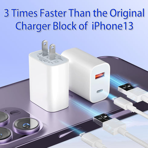 Fast Charging Block, USB C Charger Block Compatible for Charger for Watch Se, 20W USB C Wall Charger Block Cube Brick