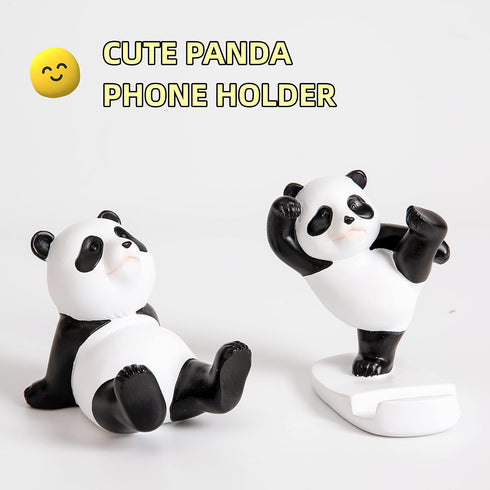 Kawaii Phone Stand for Desk, Adjustable Smartphone and Tablet Holder, Cute Panda Design, Aesthetic Room Decor (White)